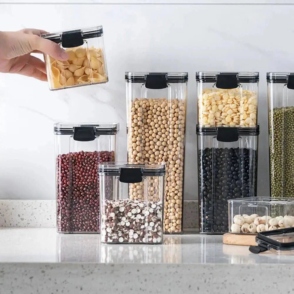 Multipurpose Food Storage Containers Set - Clear Jars with Lids for Cereal, Candy, and Dry Goods - Sekani Store