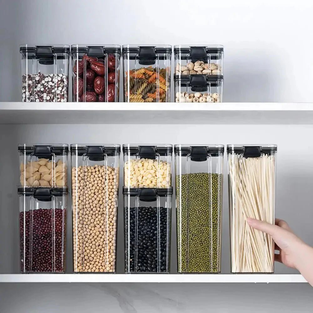 Multipurpose Food Storage Containers Set - Clear Jars with Lids for Cereal, Candy, and Dry Goods - Sekani Store