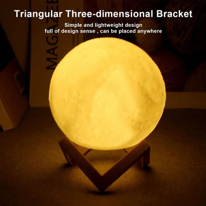 D5 Starry Moon Lamp 8Cm - LED Night Light with Stand, Perfect for Bedroom Decor and Gifts - Sekani Store