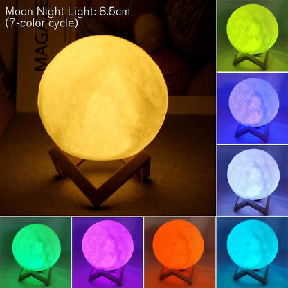 D5 Starry Moon Lamp 8Cm - LED Night Light with Stand, Perfect for Bedroom Decor and Gifts - Sekani Store