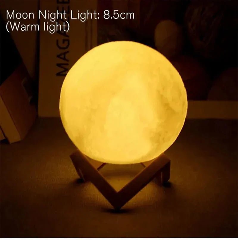 D5 Starry Moon Lamp 8Cm - LED Night Light with Stand, Perfect for Bedroom Decor and Gifts - Sekani Store
