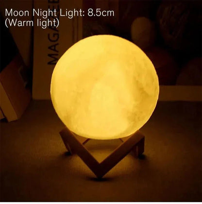 D5 Starry Moon Lamp 8Cm - LED Night Light with Stand, Perfect for Bedroom Decor and Gifts - Sekani Store