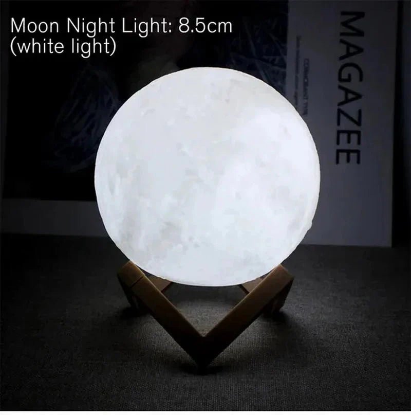 D5 Starry Moon Lamp 8Cm - LED Night Light with Stand, Perfect for Bedroom Decor and Gifts - Sekani Store