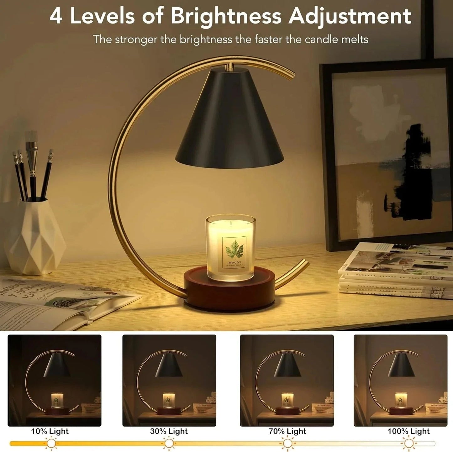 Dimmable Candle Warmer Lamp – Efficient, Flame - Free Fragrance - Sekani Store
