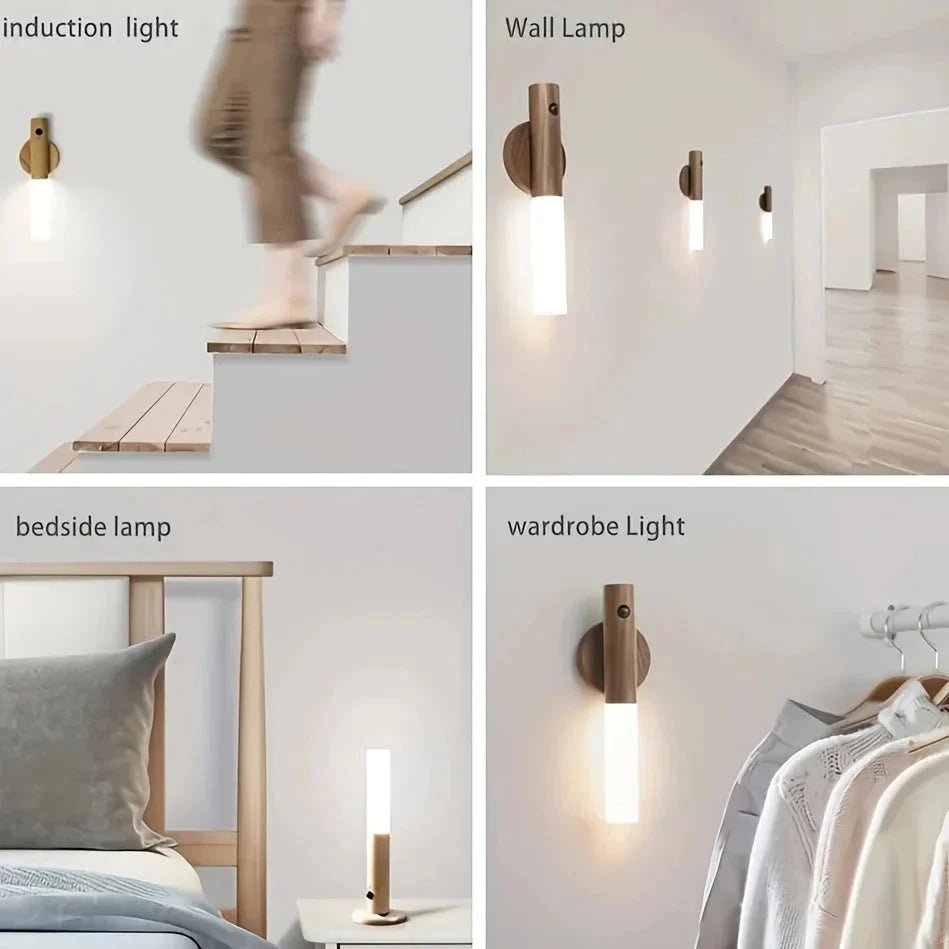 Intelligent Human Body Induction LED Night Light – Rechargeable Wall Light for Corridor, Cabinet, and Toilet - Sekani Store