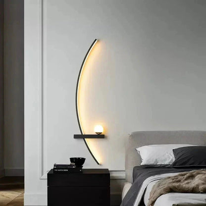 Modern LED Wall Lamp – Minimalist Art Design for Bedroom, Living Room, and Bathroom, Gold/Black - Sekani Store