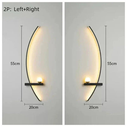 Modern LED Wall Lamp – Minimalist Art Design for Bedroom, Living Room, and Bathroom, Gold/Black - Sekani Store