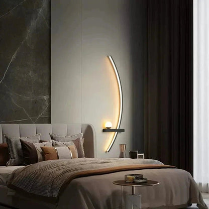 Modern LED Wall Lamp – Minimalist Art Design for Bedroom, Living Room, and Bathroom, Gold/Black - Sekani Store