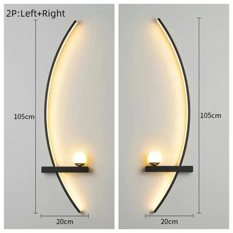 Modern LED Wall Lamp – Minimalist Art Design for Bedroom, Living Room, and Bathroom, Gold/Black - Sekani Store