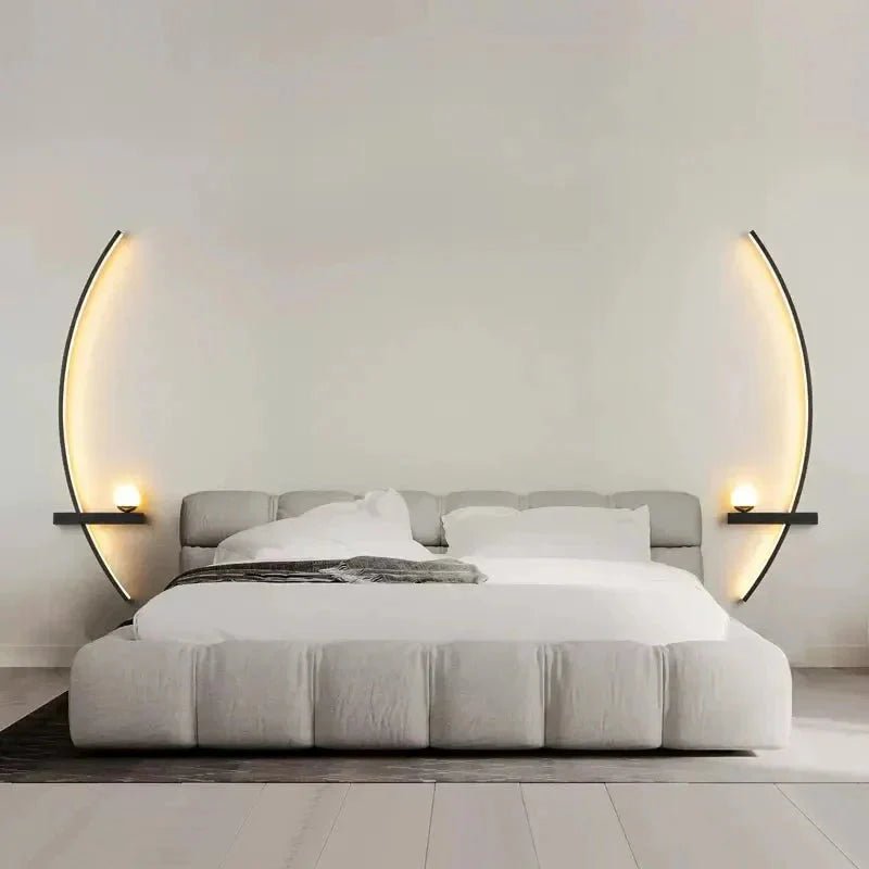 Modern LED Wall Lamp – Minimalist Art Design for Bedroom, Living Room, and Bathroom, Gold/Black - Sekani Store
