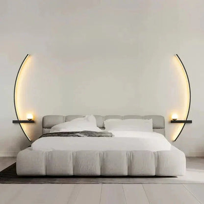 Modern LED Wall Lamp – Minimalist Art Design for Bedroom, Living Room, and Bathroom, Gold/Black - Sekani Store