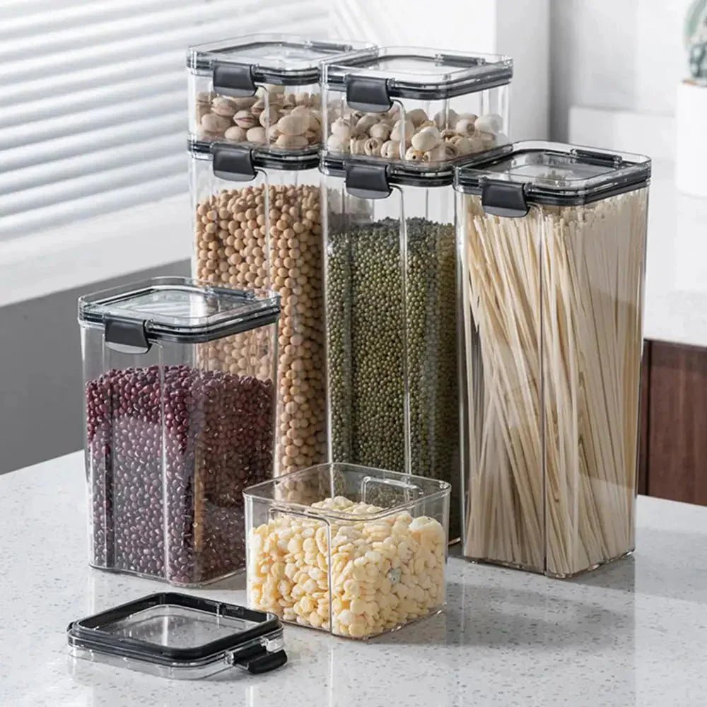 Multipurpose Food Storage Containers Set - Clear Jars with Lids for Cereal, Candy, and Dry Goods - Sekani Store