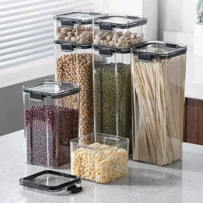 Multipurpose Food Storage Containers Set - Clear Jars with Lids for Cereal, Candy, and Dry Goods - Sekani Store